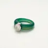 Anillo Francés de Lujo Ligero de Resina Zircón Retro Nicho Simple Versátil Anillo Minimalista con Zircón Incrustado