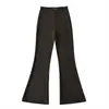 Calça Casual Versátil de Cintura Alta Preta, com Caimento Fluido, Afunilada e Emagrecimento para Mulheres, Nova Outono Retrô Slim-Fit Estilosa de Comprimento Total