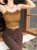 Sling tejido transfronterizo chica pura hot todo-combinable ajuste ceñido mujeres 2024 Verano delgado sin espalda adelgazante top interior mujeres