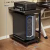 Soporte para torre de computadora, base de chasis móvil de doble capa, carrito de almacenamiento de escritorio para debajo del escritorio