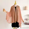 Bufanda de Gasa Transfronteriza con Acabado de Lujo, Color Sólido Primavera y Verano, Estilo Japonés y Coreano, Chal Protector Solar, Bufanda Larga de Seda con Pedrería