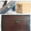 Chengyu A018 Caja de Regalo Lata Pequeña Caja de Lata Broche Broche Pequeño Caja de Madera Caja de Empaque Broche de Caja Hebilla de Cierre con Cerradura Chapada en Cobre