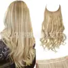 Cabelo Longo Cacheado Ondulado com Linha Transparente, Fábrica de Origem, Peruca Estilo Europeu e Americano, Estilo Linha de Pesca com Presilhas