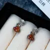 2026 Nuevos Pendientes de Clip de Lujo de Cristal con Lazo y Calabaza para Bobina de Mosquito para Mujer, Pendientes de Nicho con Diseño Exquisito de Lujo Ligero