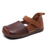Camada superior couro de vaca sapatos femininos sola macia estilo étnico sandálias esportivas rasteirinhas verão feminino romano sandálias de praia