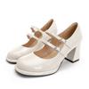 Zapatos Mary Jane para Mujer 2024 Primavera Nuevos Japoneses JK Tacones Altos Loli Impermeables Plataforma Tacón Grueso plateado Zapatos de Estudiante