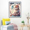 Pintura de Diamantes Punto de Cruz DIY Hecho a Mano Venta Caliente en Amazon Estilo Japonés Flor de Cerezo Rosa Gato Lindo Animal Sala de Estar