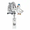 Porta-credencial retráctil con clip giratorio médico de esqueleto de animal acrílico transfronterizo, hebilla de fácil extracción