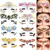 Pegatinas de Diamantes de Imitación para Maquillaje de Frente, Pegatinas de Diamantes de Imitación para Decoración de Maquillaje de Ojos, Pegatinas de Maquillaje de Diamantes de Imitación para Rostro de Fiesta y Escenario