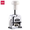 Deli 7506 7507 7508 máquina automática de números máquina de números digital rotação carimbo máquina de codificação de números