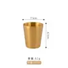Copo de água dourado de dupla camada de aço inoxidável 304 estilo coreano, copo de cerveja para churrasco, copo de chá, copo de bebida, copo de catering