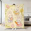Recomendación de Producto Nuevo Transfronterizo: Manta de Franela con Conejito de Pascua de Dibujos Animados, Manta de Verano para Aire Acondicionado, Manta Cubre Sofá, Manta de Peluche