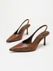 Sapatos de Salto Alto Europeus Decotados Moda Retrô Luxo Leve Sapatos Femininos Bico Fino Sandálias de Salto Alto Femininas Fábrica Atacado
