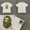 Marca da moda atacado transfronteiriço para comércio exterior Amazon: camiseta de manga curta tubarão de alta resistência, camiseta cabeça de macaco BAPE