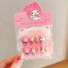 Lindas pegatinas de uñas de la serie Sanrio, exquisitas pegatinas de uñas para niños, pegatinas de uñas Kulomi Meruti para niños