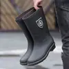 Botas de chuva, tamanhos 39-48, design simples, impermeáveis, com punhos elásticos, tamanho extra grande, unissex, quentes, impermeáveis, forradas com fleece, removíveis e antiderrapantes, botas femininas