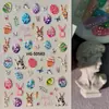 Pegatinas para Uñas Easter Egg 5D en Relieve Conejito de Pascua Tridimensional Pegatinas para Uñas DIY Modelo Hg