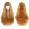 Peluca con Flequillo de Trenzas Africanas y Ondas Pequeñas Esponjosas, Cabello Largo Multicolor, Peluca de Cosplay en Morado Taro