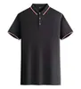 Polo de Algodón de Seda de 180 g de Secado Rápido con Cuello Camisero Ropa de Trabajo Estampado con Logo Manga Corta para Hombre (Sin Empaque Individual)