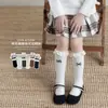 Sapatos, meias femininas estilo coreano, meias xadrez para primavera e outono com laço e renda, meias de princesa para bebê para outono e inverno