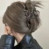 Estilo Minimalista de Gama Alta Línea Líquida Metal Pinza Grande para el Cabello Pinza de Tiburón de Alta Calidad para la Parte Posterior de la Cabeza para Mujeres