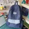 Mochila Ligera con Rayas Gris Azuladas Estilo Japonés, Adecuada para Estudiantes de Secundaria, para Clase, Viajes Diarios y Uso al Aire Libre