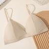 Sujetador Bandeau de Encaje Estilo Francés Pure Desire Copa Triangular Pecho Pequeño Lencería Sexy para Niñas, Inalámbrico, Cómodo, Sin Espalda