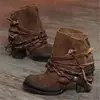 Listo para Exportación 2022 Estilo Europeo y Americano Moda Otoño e Invierno Botines de Tacón Alto Puntera Redonda con Cremallera Trasera Botines Tejidos
