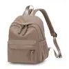 Mochila Pequeña de Pana para Invierno Mujer 2026 Nueva Estudiante Casual Costillada Doble Hombro Estilo Bosque Ins Mochila de Viaje
