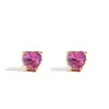 Hip hop europeo y americano ama los pendientes de botón comercio exterior popular cobre incrustado circonita de color pendientes de botón en forma de corazón pendientes de piedra en forma de corazón para mujer