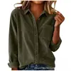 Camisa de Pana Transfronteriza 2026, Color Sólido, Cuello Campana, Chaqueta Casual Abotonada, Nueva Ropa de Mujer Europea y Americana para Otoño/Invierno en Amazon