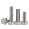 En stock tornillos de hexágono exterior de rosca completa DIN933 M3-M18 tornillos de hexágono exterior tornillos de acero inoxidable 304