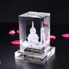 Adornos de Talla Interior de Pagoda Bodhi de Cristal, Edificios con Forma de Pagoda Tallados en 3D Personalizados para el Interior del Coche, Lugares Escénicos, Edificios Emblemáticos, Características Especiales, Regalos de Clase