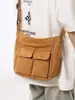 Bolso Bandolera para Mujer 2026 Estilo Literario Bolso de Hombro Juvenil Ins Gran Capacidad Bolso de Lona para Trabajo Bolso para Estudiante Universitario