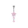 Amazon Hot Sale Pingente de Flor Sexy Umbigo Unha Aço Inoxidável AAAA Zircão Europeu e Americano Umbigo Anel Piercing Jóias