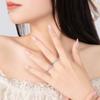 Anillo de pareja Mobius de plata esterlina 925, anillo de circonita a juego para hombre y mujer.