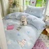 Conjunto de três peças 100% algodão para dormitórios universitários, conjunto de seis peças 100% algodão para beliches escolares, lençol de elástico e colchão de 0,9m
