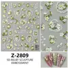 Redanco - Nueva pegatina 5D para decoración de uñas con relieve, estilo concha, flor de pera clara, calcomanía estéreo Z-2809