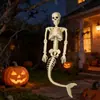 Decoración de esqueleto de Halloween 90 cm sirena fantasma colgante con articulaciones ajustables, adorno colgante, esqueleto realista de terror