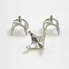 Aretes de soporte vacío para fondo de cuenco de aleación de titanio F136 G23 titanio fondo redondo garra de circonita rosca interna joyería perforación accesorios DIY