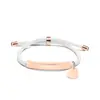 Pulsera Personalizada con Logo de Publicidad Transfronteriza, Pulsera Trenzada de Acero de Titanio Grabado con Corazón Diagonal Multicolor para Regalo Navideño