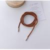 Cuerda delgada suave negra para la cintura para mujer, cinturón para la cintura de vestido dulce estilo coreano, retro versátil, decoración de cintura con cuerda anudada