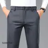 Pantalones de vestir rectos holgados, nuevo modelo de otoño, disponibles en una amplia gama de tallas, pantalones casuales diarios para hombre, elásticos, sin arrugas, pantalones de traje
