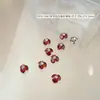 Decorações para Unhas Ankora Zircônia Vermelha Laranja-Caramelo Diamantes Empilhados Quadrados Grossos Retangulares Bolas de Diamante Decorações de Unhas