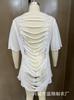 Nueva Blusa de Mujer de Comercio Exterior Europeo y Americano Explosiones Corte Sexy Diseño Calado Pulóver Oreja Ondulada Camisa Grande