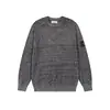 Versão alta pedra Pedra Gola redonda Mangas drop shoulder Insígnia Color block Tricô Suéter de lã Jaqueta masculina Island