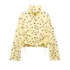 Comercio Exterior Transfronterizo Estilo Europeo y Americano Ropa de Mujer Za Aliexpress Venta Caliente Moda Conjunto de Chaqueta y Shorts Plisados de Lunares