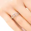 Anillo trenzado de doble capa liso, único y elegante, estilo minimalista coreano para mujer, anillo liso abierto en forma de cruz estilo minimalista ins