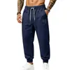 Calça de Moletom Masculina Europeia e Americana Outono e Inverno Pesada Simples Versátil para Uso Externo Solta Esportiva Quente para Corrida com Punho e Forrada com Fleece Em Estoque