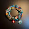 Pulsera bohemia vintage de capas con cuentas de estrella de mar y conchas, diseño único, accesorio de pulsera de estilo vacacional isleño de nicho